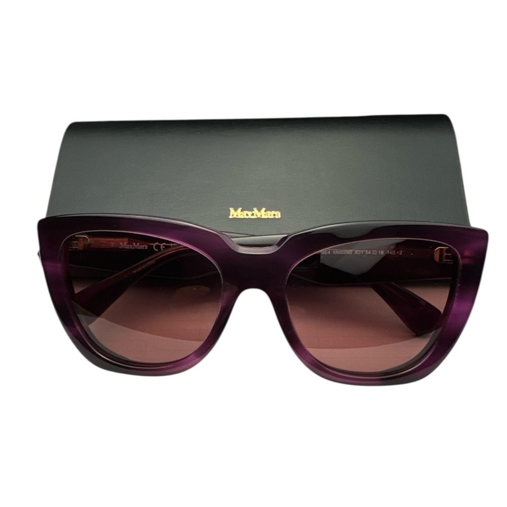 Max Mara Glimpse4 MM0090 Stylish Cat-Eye Sunglasses Violet Striped Pink New